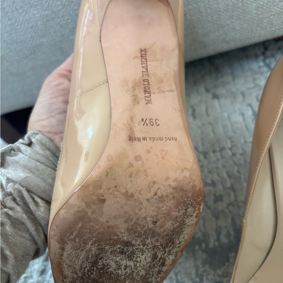 Manolo Blahnik Tan patent Women's Shoes size 39.5 - Picture 5 of 5
